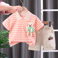 Mini Fashion™   Streepjespak   Katoenen Kledingset Oranje / 110 (5 jaar) | Educatief Speelgoed