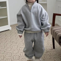 Mini Fashion™   Zipper Fleece Trainingspak Grijs / 140 (7 jaar) | Educatief Speelgoed