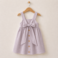 BloomGrace – Schattig & Comfortabel – Kinder Jurk met Strik & Verstelbare Schouderbanden Paars / 110 (4–5 jaar) | Educatief Speelgoed
