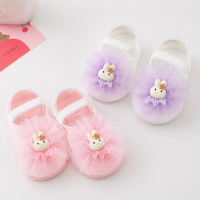 SweetFeet – Zacht & Schattig – Baby Sokken met Bloemen en Kanten Konijn   Paars Roze / 6 (0–6 maanden) | Educatief Speelgoed
