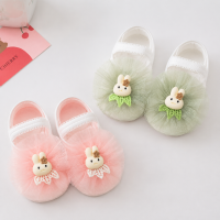 SweetFeet – Zacht & Schattig – Baby Sokken met Bloemen en Kanten Konijn   Groen Lichtroze / 6 (0–6 maanden) | Educatief Speelgoed
