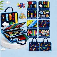 7 In 1 Busy Board – Motoriek & Leren – Activiteiten Bord Blauw | Educatief Speelgoed