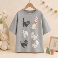 CatFun – Casual & Speels – Katten Print Oversized T shirt 100 (3–4 jaar) | Educatief Speelgoed