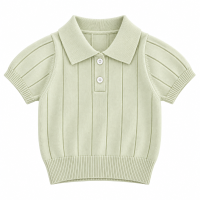 MiniLuxe – Elegant & Comfortabel – Polo Shirt met Gebreide Stof Lichtgroen / 100 (3–4 jaar) | Educatief Speelgoed