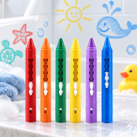 DoodleBath – Kleurrijk & Speels – 6 Delige Badkrijtjes Set | Educatief Speelgoed