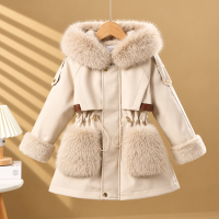 CozyParka – Warm & Zacht – Meisjes Winterjas met Pluche Kraag Wit / 130 (6–7 jaar) | Educatief Speelgoed