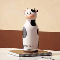 AnimalSip – Schattig & Praktisch – Kinder RVS Thermosfles met Dierenprint Koe | Educatief Speelgoed