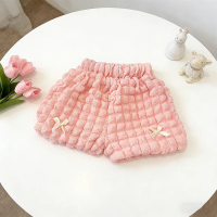 LovelyBloom – Zacht & Schattig – Kinderbroekje met ruches en strik Roze / 90 (2–3 jaar) | Educatief Speelgoed