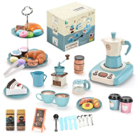 Cafe Set™   Barista & Bakker in de dop   Café & Bakkerij Speelgoedset Blauw | Educatief Speelgoed