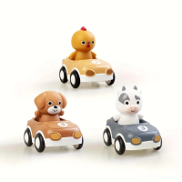 AnimalRide – Speels & Schattig – Silicone Dierenauto (3 stuks) Kuiken   Hond   Koe | Educatief Speelgoed