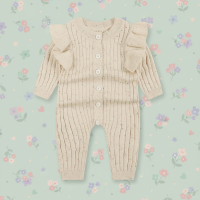 MiniAurora – Zacht & Elegant – Gebreide babypakje met engelenvleugels en hoofdband Babypakje / 65 (9–12 maanden) | Educatief Speelgoed