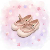 MiniChic – Elegantie & Stijl – Kinder Slofjes met Strik Roze / 26 (5–6 jaar) | Educatief Speelgoed