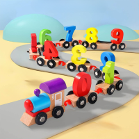 Woods™ | Leer het Alfabet & Cijfers   Houten magnetische trein Cijfers (11 stuks) | Educatief Speelgoed