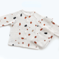 Mini Fashion™   Luchtig Katoen   Kinder Pyjama Wit   Spikkels / 100 (3 jaar) | Educatief Speelgoed