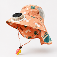 HappyShade – Zonbescherming & Koeling – Kinder Zomer Hoed met Ventilator Oranje | Educatief Speelgoed