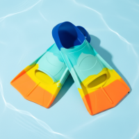 HydroFins – Waterpret & Duiken – Anti Slip Zwemvinnen Oranje Groen / M | Educatief Speelgoed