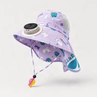 HappyShade – Zonbescherming & Koeling – Kinder Zomer Hoed met Ventilator Paars | Educatief Speelgoed