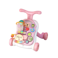 BrightNest – Veilig & Interactief – 3 in 1 Looptrainer en Speelcentrum Roze | Educatief Speelgoed