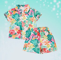 Mini Fashion™   Fris & Vrolijk   Bloemen Jongens Setje Roze / 110 (3 4 Jaar) | Educatief Speelgoed