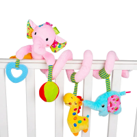 Baby Spiral Toy™   Autostoel & Kinderwagen Speelgoed Roze Olifant | Educatief Speelgoed