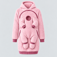 MamaHug – Warm & Praktisch – 2 in 1 Draaghoodie voor Mama en Baby Roze / XXL | Educatief Speelgoed