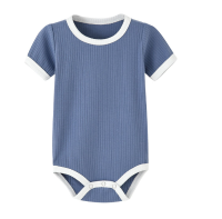 Mini Fashion™   Leuke Kleurencombinaties   Baby Romper Marineblauw / 70 (6 12 maanden) | Educatief Speelgoed