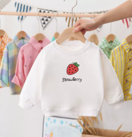 Mini Fashion™   Aardbei Sweater Aardbei   Wit / 130 (6 jaar) | Educatief Speelgoed