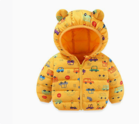 Mini Fashion™   Polyester winterjas met Capuchon Gele Auto's / 80 (9 12 maanden) | Educatief Speelgoed