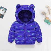 Mini Fashion™   Polyester winterjas met Capuchon Donkerblauw   Dinosauruspatoon / 80 (9 12 maanden) | Educatief Speelgoed