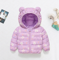 Mini Fashion™   Polyester winterjas met Capuchon Lichtpaars   Konijnenpatroon / 80 (9 12 maanden) | Educatief Speelgoed