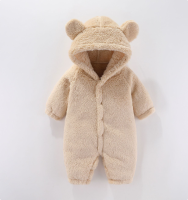 Mini Fashion™   Met Capuchon   Fleece Romper Beige / 80 (9 12 maanden) | Educatief Speelgoed