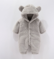 Mini Fashion™   Met Capuchon   Fleece Romper Grijs / 80 (9 12 maanden) | Educatief Speelgoed