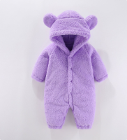 Mini Fashion™   Met Capuchon   Fleece Romper Paars / 80 (9 12 maanden) | Educatief Speelgoed