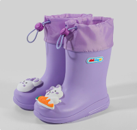 Mini Fashion™   Waterdicht voor kinderen   Regenlaarzen Paarse Konijn & Wortel / 17 (6 7 jaar) | Educatief Speelgoed