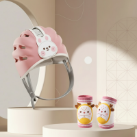 MiniShield – Licht & Ademend – Hoofdbeschermer voor Kinderen Konijn / Pink + 2x kniestukken | Educatief Speelgoed