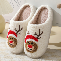 Noordlicht – Warm & Feestelijk – Pluche Kerstpantoffels met motief Kerstman met rendier / 38 39 | Educatief Speelgoed