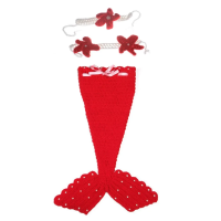 OceanPrincess – Betoverend & Comfortabel – Baby Zeemeermin Set Rood | Educatief Speelgoed