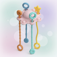 HappyHands – Zintuiglijk & Montessori – Sensorisch trekkoord Roze | Educatief Speelgoed