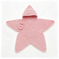 CozyStar – Zacht & Handgemaakt – Gebreid Baby Jumpsuit met Stervormig Ontwerp Roze / 63 (0–3 maanden) | Educatief Speelgoed