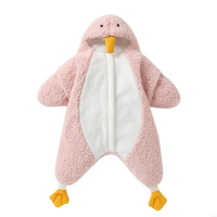 LittlePenguin – Zacht & Warm – Baby Pinguin Jumpsuit Slaapzak Roze / 59 (0–3 maanden) | Educatief Speelgoed