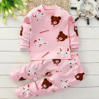 SleepBuddy – Zacht & Comfortabel – Kinder Pyjamaset met Lange Mouwen Roze Beertjes / 120 (3–4 jaar) | Educatief Speelgoed