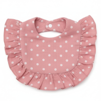 BabyBloom – Schattig & Comfortabel – Baby Slabbetje met Ruffle Rand Roze Stippen | Educatief Speelgoed