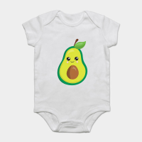 Mini Fashion™   Matchen Met De Familie   Avocado T shirt Wit Romper / Baby   (6 maanden) | Educatief Speelgoed