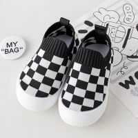Mini Fashion™   Geblokt patroon   Flexibele Instapschoen Zwart wit / 18/19 (6 9 maanden) | Educatief Speelgoed