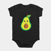 Mini Fashion™   Matchen Met De Familie   Avocado T shirt Zwart Romper / Baby's   (18 maanden) | Educatief Speelgoed