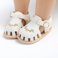 TinyPetals – Comfort & Stijl – Baby Sandalen met Bloemenborduursel Wit / 13 (12 18 Maanden) | Educatief Speelgoed