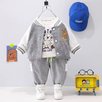 Mini Fashion™   Peuter & Avontuur    3 delige Kleding Set Grijs Baseball / 120 (5 jaar) | Educatief Speelgoed