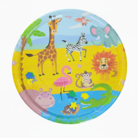TinyWave – Vrolijk & Ontwikkelend – Baby Sensorische Watermat Safari avontuur (⌀ 100 cm) | Educatief Speelgoed
