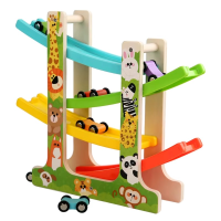 Woods™   Creatief & Leerzaam   Houten Rollerbaan Dieren | Educatief Speelgoed