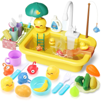 Children Kitchen – Waterpret & Leren – 2 in 1 Speelgootsteen Eend | Educatief Speelgoed